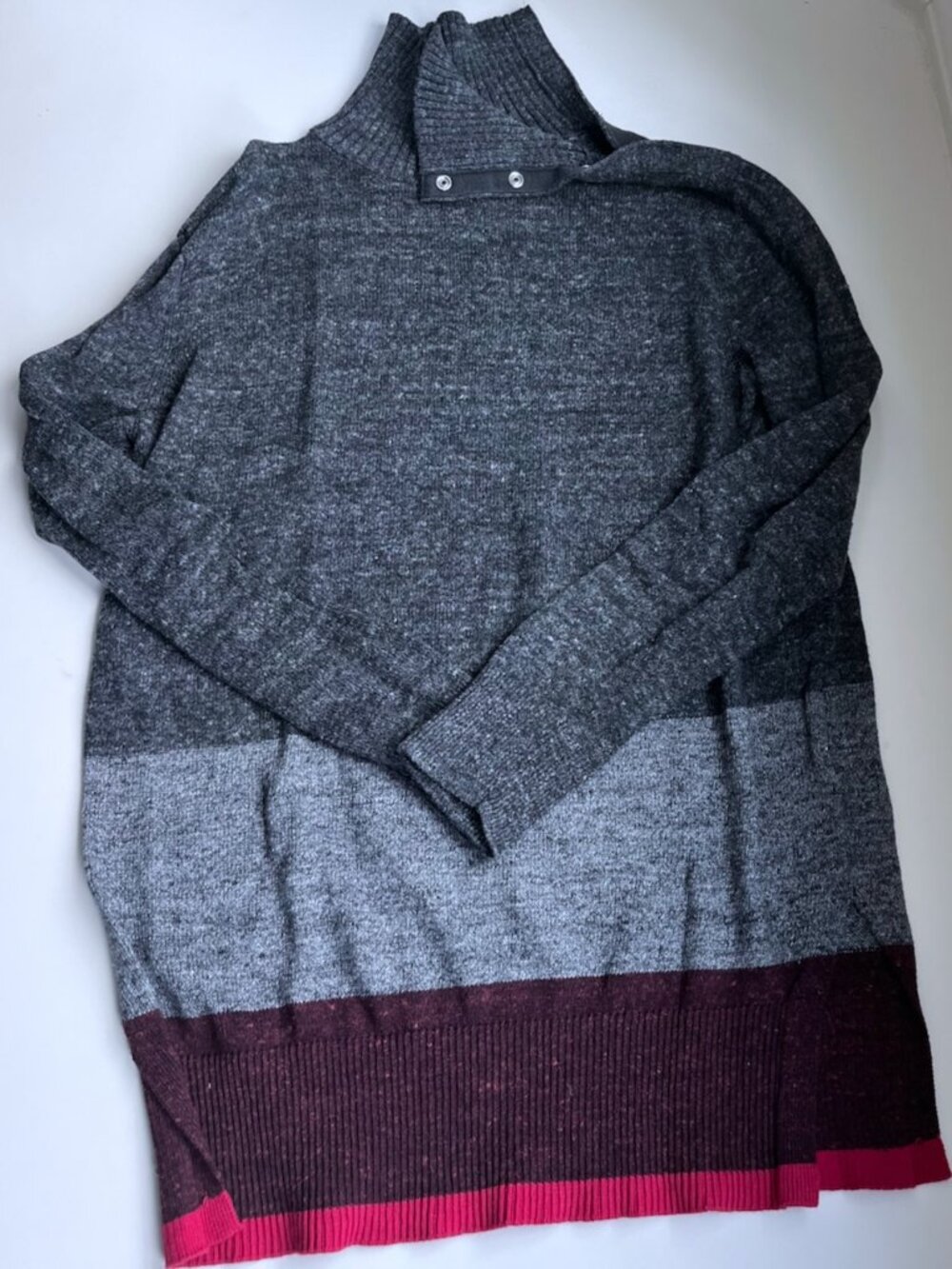 Women's Tunic Turtleneck Snap Sweater
